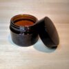 Pot en verre foncé et couvercle vissant noir 50ml